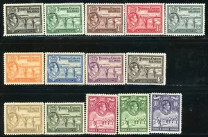TURKS & CAICOS ISLANDS 78-89 SG194-205 MNH 1938-45 KGVI Definitive set 14 CV$135 - Picture 1 of 2