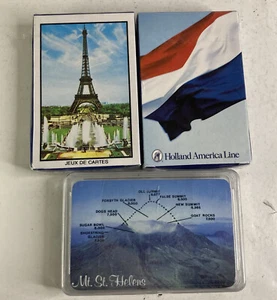 Mixed Lot of 3 Sealed Decks of Souvenir Playing Cards - Holland Line/Paris/St.He - Picture 1 of 2