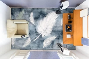 3D White Feather G5778 Floor WallPaper Murals Wall Print Decal AJ Coco 2024 - Picture 1 of 5
