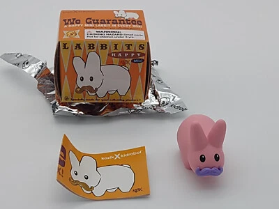 Kidrobot Happy Labbit Pink Mustache 1.3" Vinyl Figure Mini Series Stache Kozik - Image 1 of 4