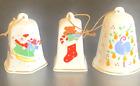 Three Vintage Lillian Vernon 1986 Christmas Bells/Ornaments