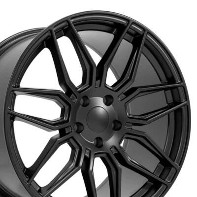 19" & 20" Staggered Satin Black Wheels Set Fit Corvette C8 Style Rims - Image 1 of 4
