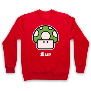 1UP SUPER MARIO MUSHROOM TV VIDEO GAME MINI ADULTS UNISEX SWEATSHIRT - Picture 1 of 11