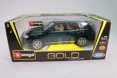 LE715 BURAGO GOLD COLLEZIONE 18-12000 Voiture 1/18 Volkswagen VW Touareg vert - Photo 1/4