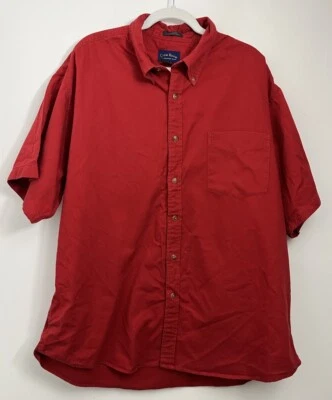 Club Room Mens Vintage Thick Cotton Shirt XL Red Short Sleeve - Image 1 of 4