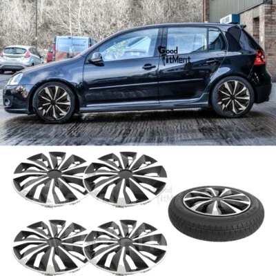 4X 15" Tire Wheel Covers Snap On Full Hub Caps R15 Rim For VW Golf Jetta MK6 MK5 Foto 1 de 4