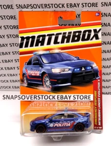 2011 MATCHBOX BLUE MITSUBISHI LANCER EVOLUTION X POLICE CAR, MBX #57 1ST RELEASE - Picture 1 of 9