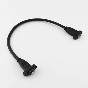 1x Mini DP Female Panel Mount To Female Panel Mount DisplayPort Jacck Cable 30cm - Picture 1 of 7