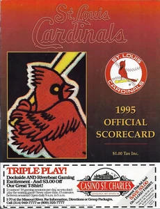 1995 St. Louis Cardinals VS Atlanta Braves Scorecard Unscored - Picture 1 of 4