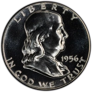 Moneda de medio dólar de plata Franklin 1956 50c prueba - Imagen 1 de 3