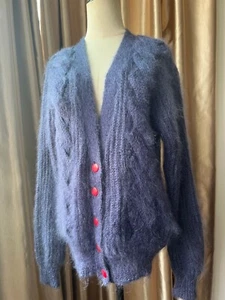 Mohair Mischung Pullover flauschige flauschige Strickjacke super weich Vintage Strick - Bild 1 von 6