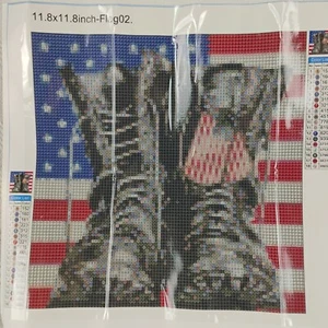 Diamond Art Painting Kits for Adults, Full Drill Diamond Dots Combat Boots Tags - Picture 1 of 4