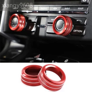 Cubierta de perilla de interruptor de radio de volumen rojo de aleación para Porsche Cayenne 07-16 Macan 911 718 - Imagen 1 de 11