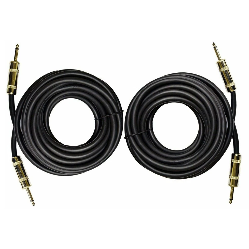 Ignite 2x 1/4" to 1/4" 25 Ft 12 Gauge AWG Wire DJ/ Pro Audio Speaker Cable, Pair - Image 1 of 1