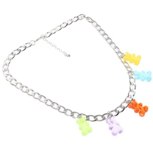 Colorful Bear Necklace Miss Rhinestones Cute Necklaces Aesthetic - Picture 1 of 10