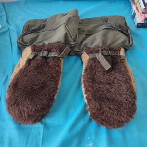 Vintage US Militär extrem kaltes Wetter Flieger Einsatz Fäustlinge Set-Größe Large - Bild 1 von 10