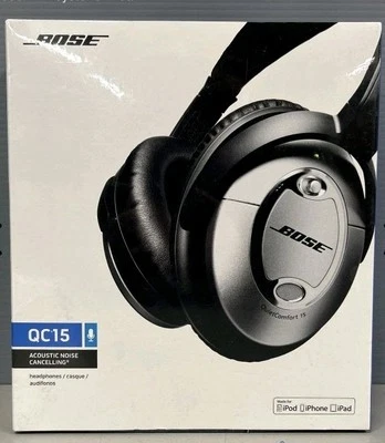 Bose QC15 Headphones Acoustic Noise Cancelling Silver iPhone iPod iPad Sealed - Image 1 of 4