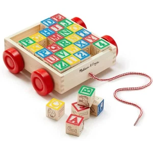Melissa & Doug Classic ABC Block Cart — 30 Wooden Blocks, Ages 2+ - Picture 1 of 4
