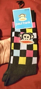 PAUL FRANK JULIUS MONKEY COLORFUL SOCKS SHOE SZ 7-12 MEN/WOMEN STOCKING STUFFER - Picture 1 of 4