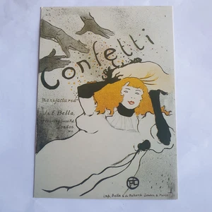 Toulouse-Lautrec 'Confetti' modern postcard of 1894 lithograph VGC - Picture 1 of 2