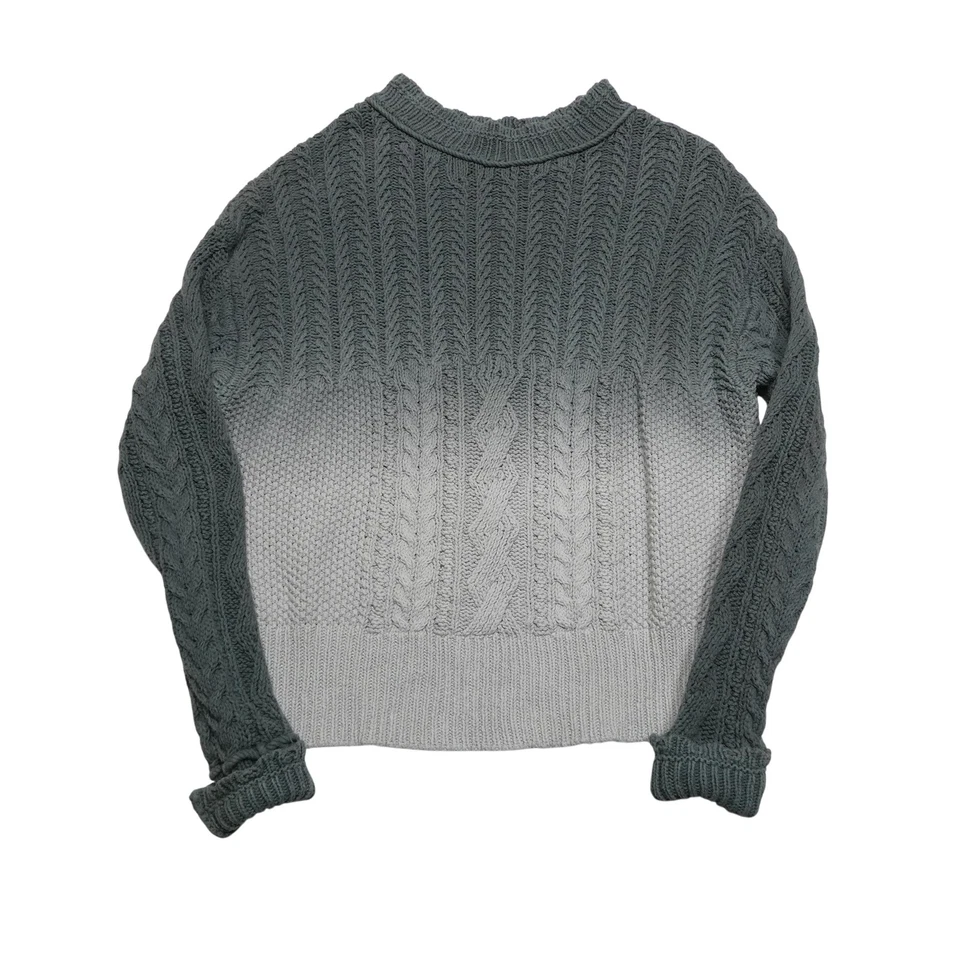Anthropologie Sweater Womens XL Gray Ombre Gradient Cable Knit Crewneck Pullover - Image 1 of 4