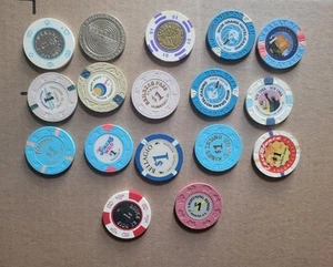 17x Casino Chip Lot Obsolete International Non Las Vegas And More Dollar $1  - Bild 1 von 1