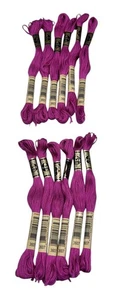 12 Skeins DMC Cotton Embroidery Floss Light Plum 3607 France 8.7y Each NEW - Picture 1 of 5