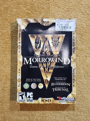 Elder Scrolls III: Morrowind Edición Juego del Año (PC, 2003) Set Box de 4 Discos Foto 1 de 4