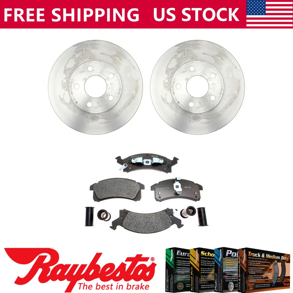 Juego de rotores de freno delanteros + pastillas de freno metálicas para Oldsmobile Cutlass Calais 1991 Foto 1 de 4