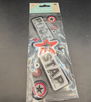 Rock Star Silver Black Red SPJT291 Mic Jolee's Boutique Stickers - Image 1 of 4