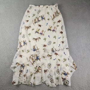 Vintage Ranch Dressing Maxi Skirt Medium Western Festival Cowboy Embroidered - Picture 1 of 11