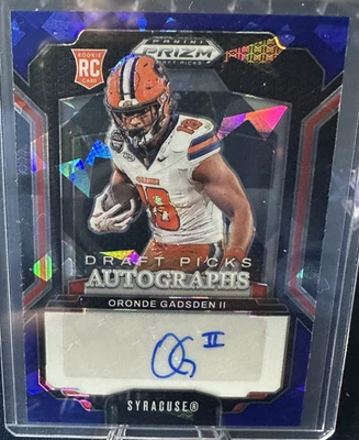 Panini Prizm Draft Picks Oronde Gadsden II 2025 RC Rookie Blue Ice Auto/149 Foto 1 de 2