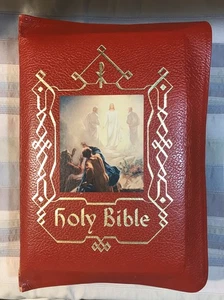 1967 Holy Bible The Catholic Press Inc Red Letter Version Leather 12x8x3 Inches - Picture 1 of 12