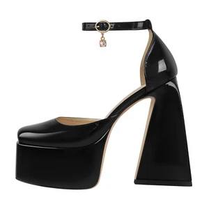 Womens Mary Jane Ankle Strap High Chunky Heel Pumps Buckle Platform Sandals US14 - Picture 1 of 7