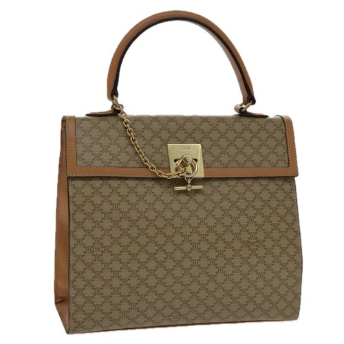 CELINE Borsa a mano in tela di macadam rivestita in tela beige originale yk15582V
