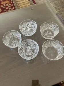 Vintage Waterford Style Cut Lead Crystal Decorative Bowls Estate Rare Pinwheel - Picture 1 of 7
