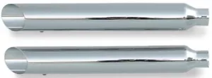 14 HARLEY DAVIDSON 3" BALONEY CUT CHROME SLIP ON MUFFLERS RUSH 34104-200 HD-54 - Picture 1 of 4