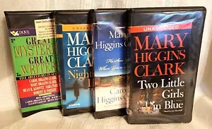 4 Audio books Mary Higgins Clark Cassettes Used Two Little Girls in Blue - Picture 1 of 13