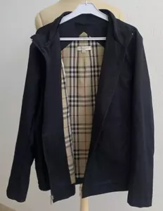 BURBERRY LONDON Black Size L Check Nova Beige Lining Made In Tunisia #Z28 - Picture 1 of 10