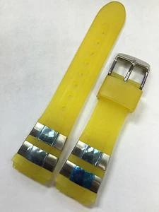 Auténtico gel amarillo aguamarina 20 mm correa de reloj con logotipo hebilla tang - Imagen 1 de 8