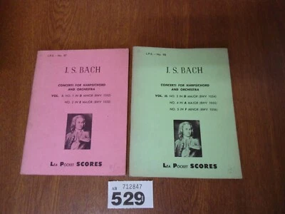 BACH Concerts for Harpsichord & Orchestra Vol. 1 & 2 - Lea Pocket Scores 97 & 98 - Image 1 of 4