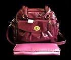 Nwt Coach Addison Patent Berry Calf Leather Multifunction Baby Diaper Tote Bag