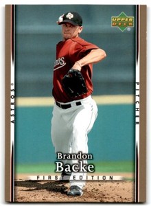 2007 Upper Deck First Edition Brandon Backe Baseball Cards #224