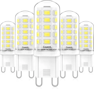 Cxyemt G9 LED Bulbs 3W 350Lm 6000K Cool White Non Dimmable Pack of 5 - Image 1 of 3