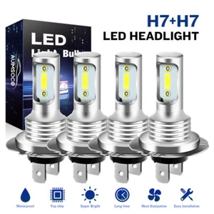 4Pcs H7 LED Headlight High + Low Beam Combo Bulbs Kit 6500K Super White Bright - Bild 1 von 14