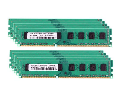 10X 4GB 2Rx4 PC3-12800U DDR3 1600Mhz RAM Desktop Memory Only for AMD chips - Image 1 of 4