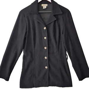 APOSTROPHE Womens Black Blazer Jacket Size 8 Lightweight Washable Poly Spandex - Picture 1 of 12