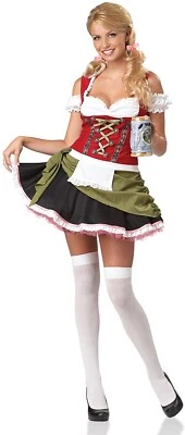 Disfraces California 241737 Disfraz de criada de bar bávaro para mujer rojo/oliva talla L Foto 1 de 2