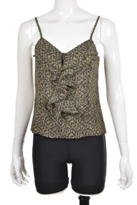 Silence + Noise Womens Top Size S Black Floral Cami Silk Spaghetti Strap - Image 1 of 4