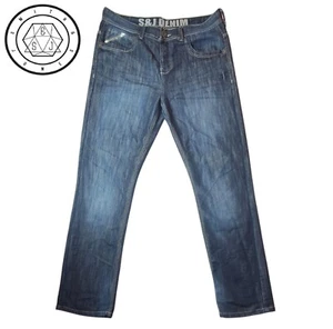 Pantalones de mezclilla rectos Smith & Jones para hombre azul lavado talla UK W37 L34 Premium Demin - Imagen 1 de 8